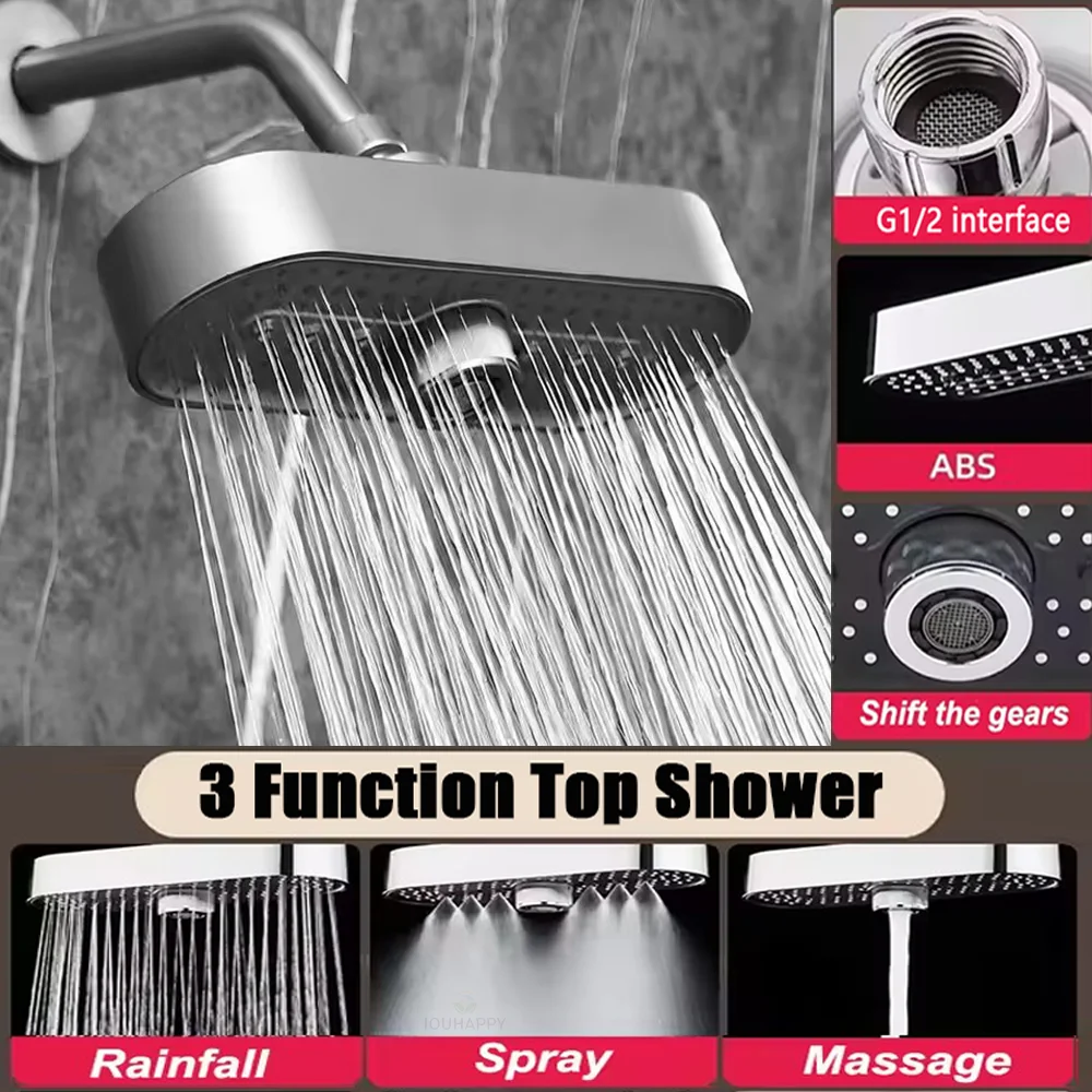 Home Bar Accessories - Soffione doccia a pioggia, 3 modalità