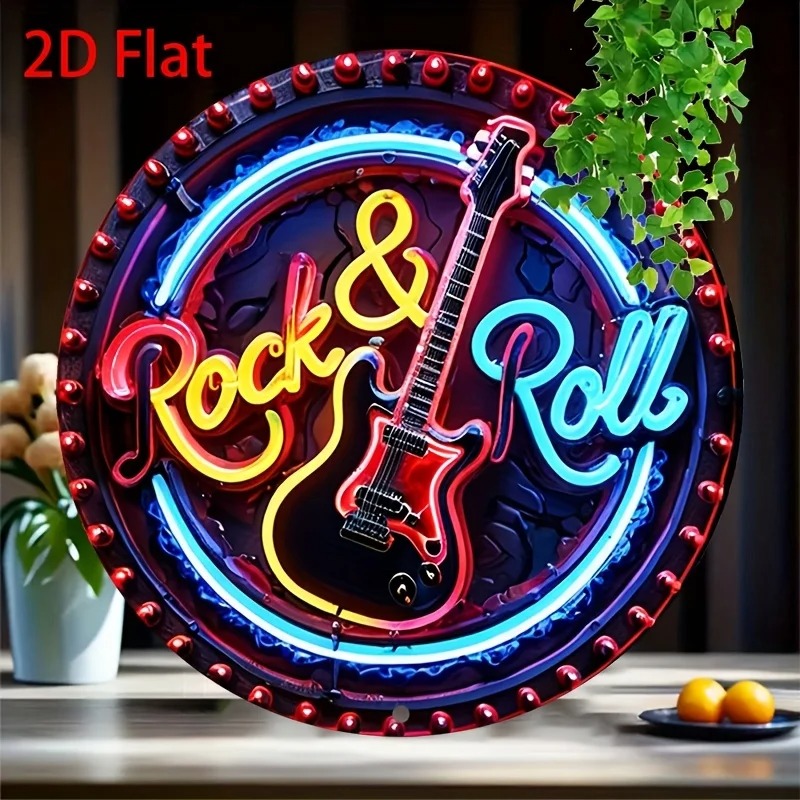 Home Bar Accessories - Insegna al Neon Vintage Rock, Decorazione