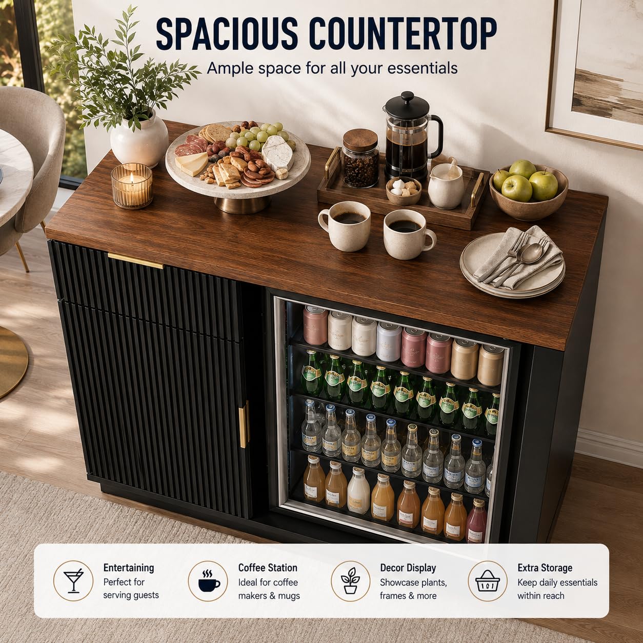 Mobile bar per caffè con spazi - Home Bar And Fridge recensione e prezzo
