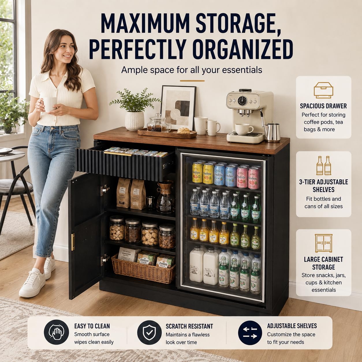 Mobile bar per caffè con spazi - Home Bar And Fridge recensione e prezzo
